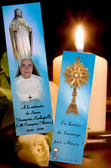 Décès et S. Notice Françoise Lachapelle, sjm. (S. Marie-Françoise-Thérèse)